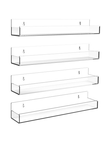 Estantes Flotantes de Acrílico SOVQUEST 38.1x7.1cm (4 Pzs)