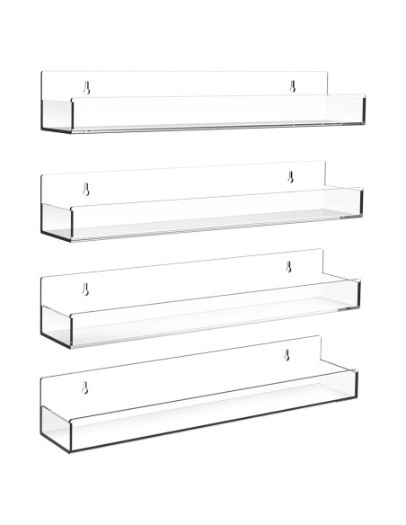 Estantes Flotantes de Acrílico SOVQUEST 38.1x7.1cm (4 Pzs)