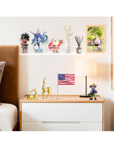 Estantes Flotantes de Acrílico SOVQUEST 38.1x7.1cm (4 Pzs)