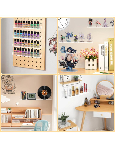 Estantes Flotantes de Acrílico SOVQUEST 38.1x7.1cm (4 Pzs)