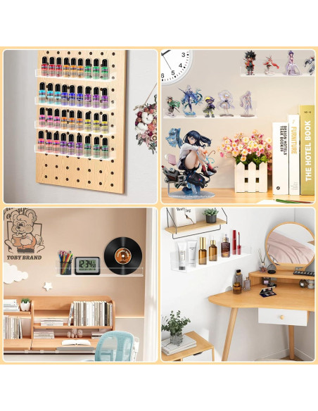 Estantes Flotantes de Acrílico SOVQUEST 38.1x7.1cm (4 Pzs)