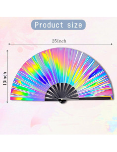 Abanico Plegable de Mano dmjuncong 63cm Color Lásers 2