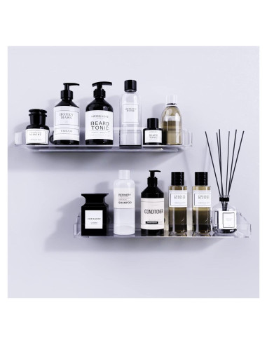 Estantes de Ducha Bakzon de Acrílico Transparente - 2 Piezas