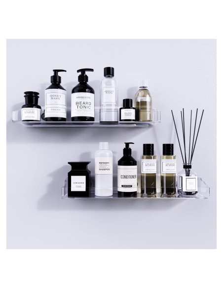 Estantes de Ducha Bakzon de Acrílico Transparente - 2 Piezas