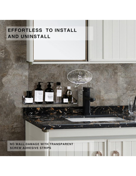 Estantes de Ducha Bakzon de Acrílico Transparente - 2 Piezas