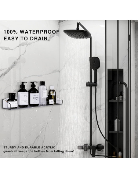 Estantes de Ducha Bakzon de Acrílico Transparente - 2 Piezas