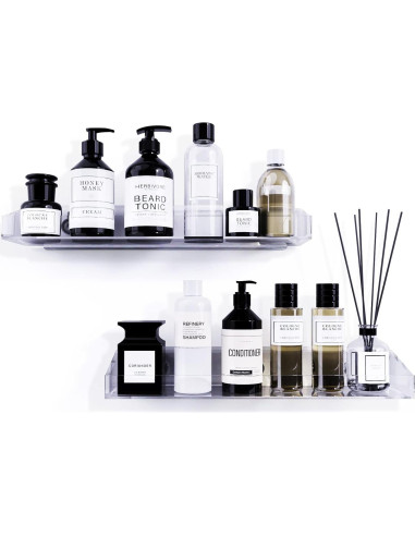 Estantes de Ducha Bakzon de Acrílico Transparente - 2 Piezas