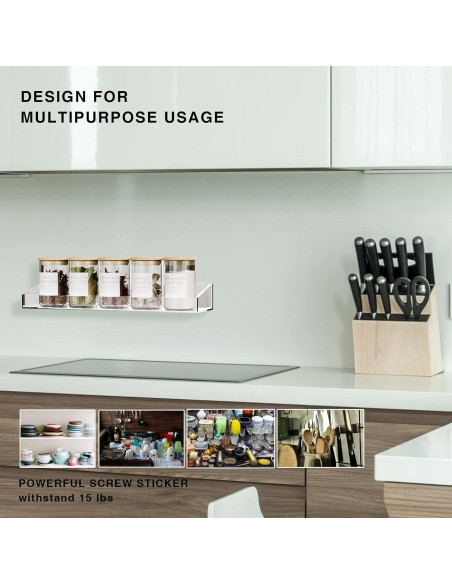 Estantes de Ducha Bakzon de Acrílico Transparente - 2 Piezas