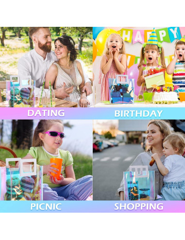 18 Bolsas de Regalo Holográficas Newwiee 20x20cm PVC