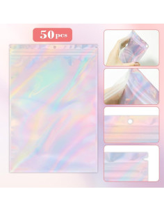 Bolsas de Mylar Reutilizables Vilnadu 15x23 cm Holográficas 2