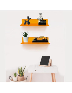 Estanterías Flotantes Acrílicas ROYALITA Juego de 2 Naranja 30.48cm 2