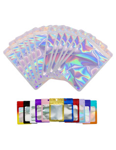 100 Bolsas Holográficas Mylar Funnyleaf 7.49x11.99 cm