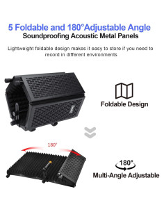 Dmsky Pantalla de Aislamiento para Micrófono con Filtro Antipop 2