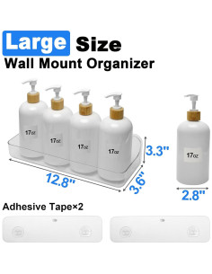 Caddy de Ducha Adhesivo Diesisa 32.5x9.1 cm Transparente 2