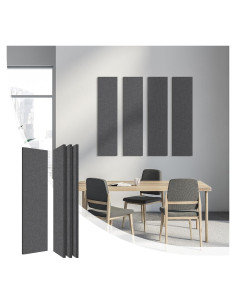 Paneles Acústicos Olanglab Absorbentes de Sonido 4 Pzas 48x12 cm Gris
