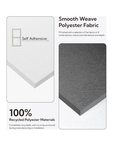 Paneles Acústicos Olanglab Absorbentes de Sonido 4 Pzas 48x12 cm Gris