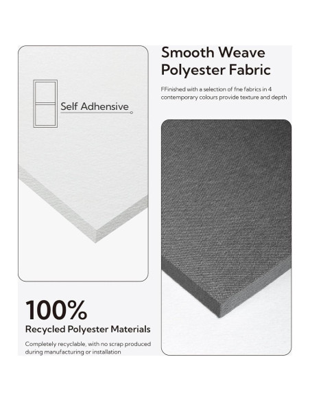 Paneles Acústicos Olanglab Absorbentes de Sonido 4 Pzas 48x12 cm Gris