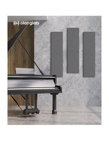 Paneles Acústicos Olanglab Absorbentes de Sonido 4 Pzas 48x12 cm Gris