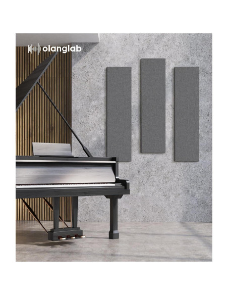 Paneles Acústicos Olanglab Absorbentes de Sonido 4 Pzas 48x12 cm Gris