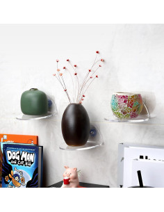 Estantes Flotantes de Acrílico Evron 10.92x10.92 cm - 2 Piezas 2