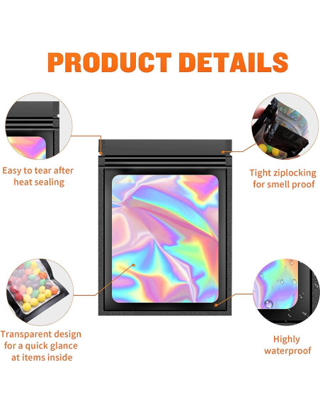 100 Bolsas Mylar Reutilizables LoraLosa 10.4x15 cm Rosa