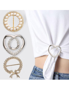 Clips de Bufanda y Corbata TXZWJZ - 12 Piezas con Perlas y Strass 2