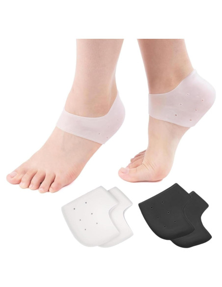 2 Pares de Protectores de Talón de Silicona HEBCRM para Dolor