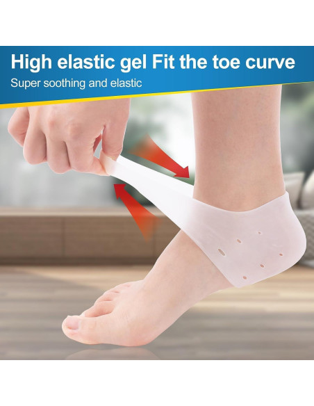 2 Pares de Protectores de Talón de Silicona HEBCRM para Dolor