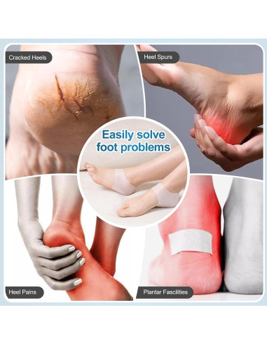 2 Pares de Protectores de Talón de Silicona HEBCRM para Dolor