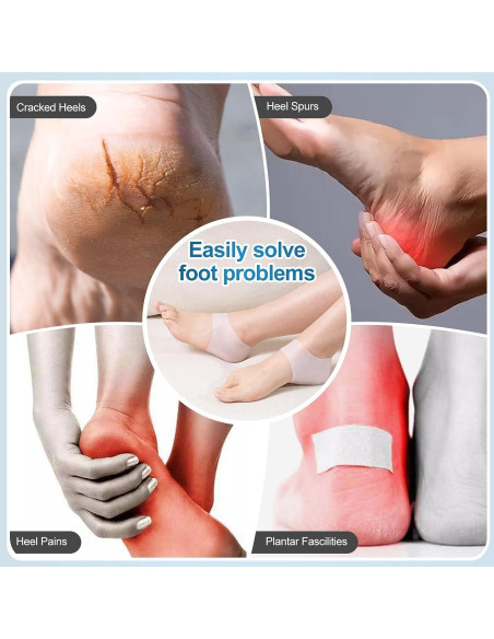 2 Pares de Protectores de Talón de Silicona HEBCRM para Dolor