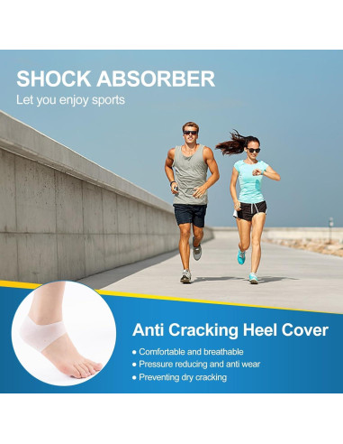 2 Pares de Protectores de Talón de Silicona HEBCRM para Dolor