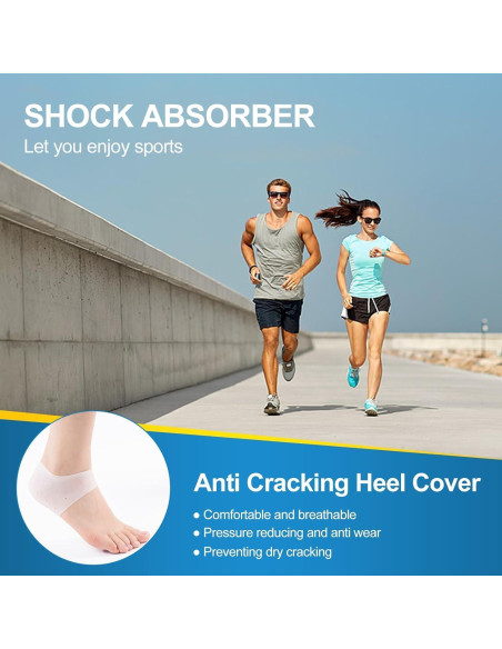 2 Pares de Protectores de Talón de Silicona HEBCRM para Dolor