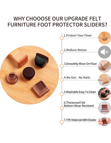 Protectores de Suelo Silicona GAGUIUP 16PCS Redondos 2-2.8cm Negro