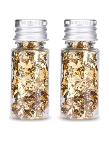 Hojas de Oro 2PCS HERCHR para Decoración de Pasteles y Manualidades