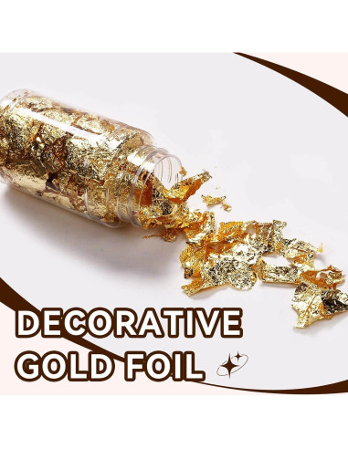 Hojas de Oro 2PCS HERCHR para Decoración de Pasteles y Manualidades