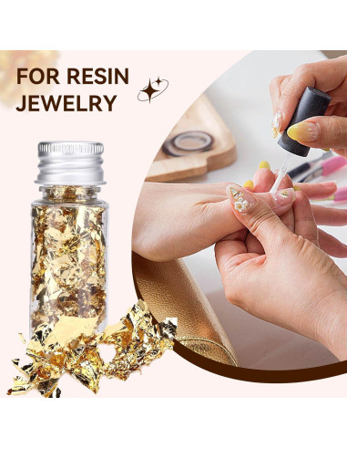 Hojas de Oro 2PCS HERCHR para Decoración de Pasteles y Manualidades