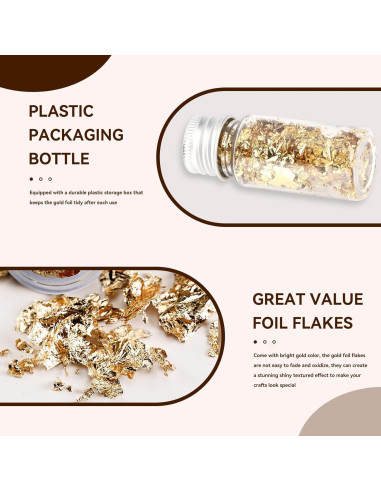 Hojas de Oro 2PCS HERCHR para Decoración de Pasteles y Manualidades