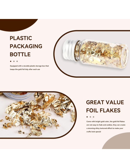 Hojas de Oro 2PCS HERCHR para Decoración de Pasteles y Manualidades