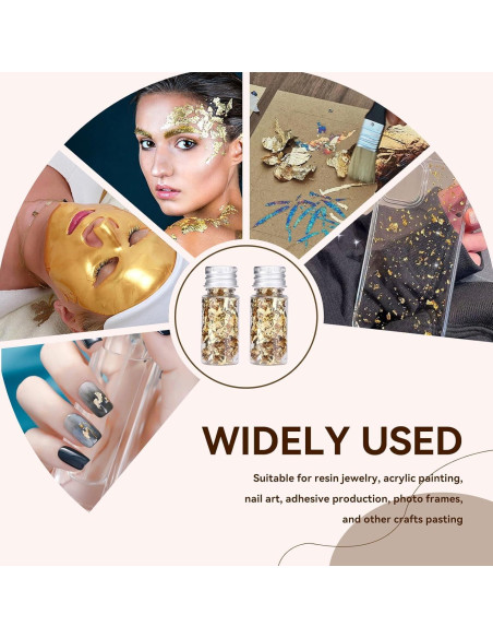 Hojas de Oro 2PCS HERCHR para Decoración de Pasteles y Manualidades