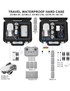 Funda Dura Impermeable Lekufee para DJI Mini 2 SE y Accesorios 2