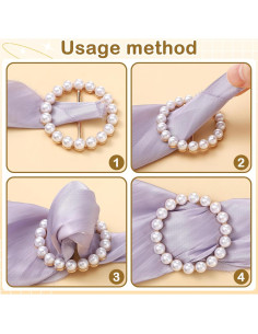 Hoteam 16 Clips de Anillo para Bufanda y Corbata - Oro y Plata 2