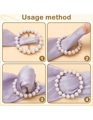 Hoteam 16 Clips de Anillo para Bufanda y Corbata - Oro y Plata