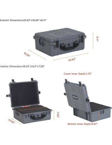 Funda Dura Impermeable MEIJIA para Cámara y Drones 52.3x42.8cm