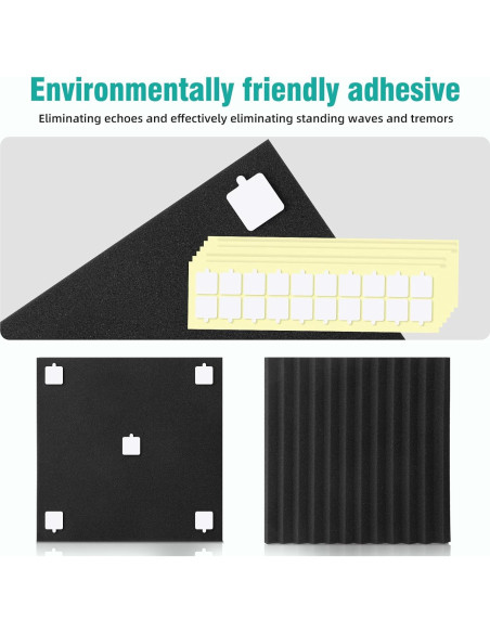 Paquete de 50 Paneles Acústicos 30x30 cm - Espuma Aislante Negra y Roja