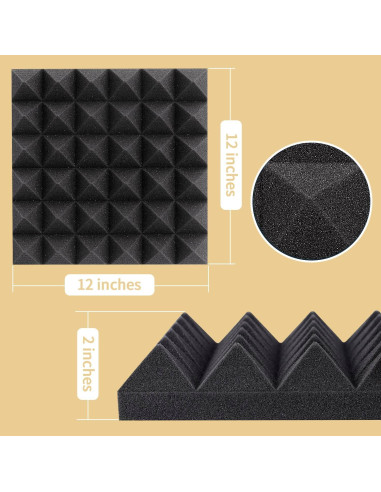 Paquete de 36 Paneles Acústicos AUSLET 30x30 cm Alta Densidad