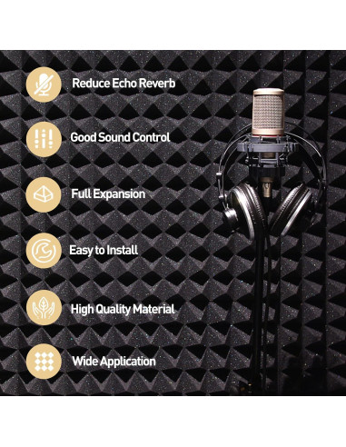 Paquete de 36 Paneles Acústicos AUSLET 30x30 cm Alta Densidad