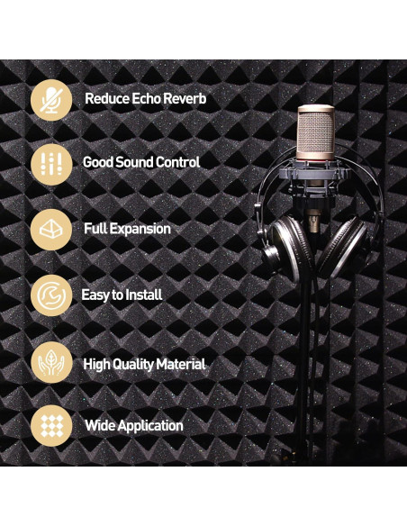 Paquete de 36 Paneles Acústicos AUSLET 30x30 cm Alta Densidad