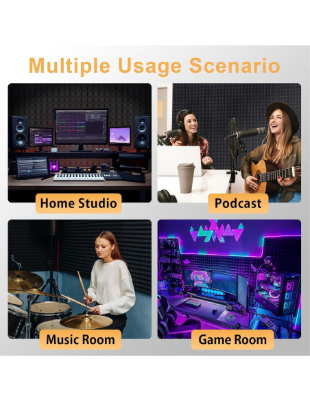 Paquete de 36 Paneles Acústicos AUSLET 30x30 cm Alta Densidad