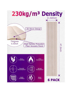 Paneles Acústicos Grandes BUBOS 120x28 cm 3D Camel - Paquete de 6 2