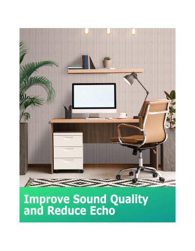 Paneles Acústicos Grandes BUBOS 120x28 cm 3D Camel - Paquete de 6